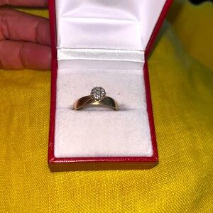 10k yellow gold plated sterling silver with 7 diamonds